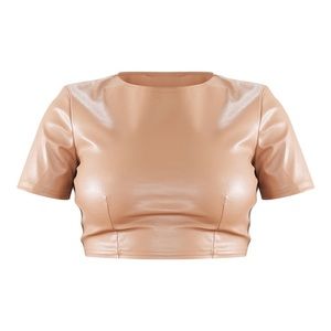 PrettyLittleThing Tan Crop Top
